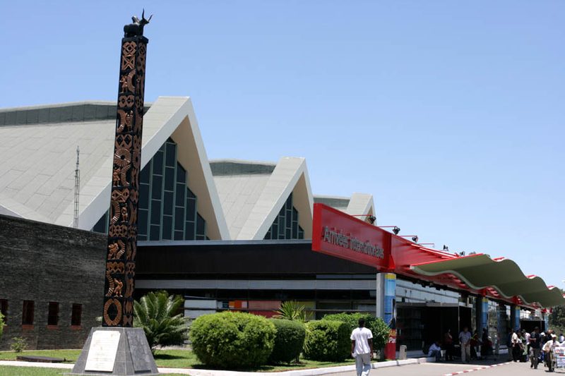 The new international terminal at Ivato Airport, Antananarivo, with the Air Madagascar check-in desks and departures hall